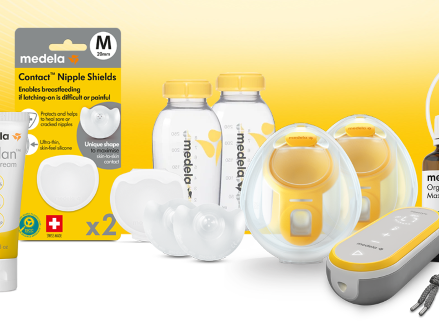 Brede afbeelding met Medela Swing Maxi, Medela Purelan, Medela Contact-tepelbeschermers, Medela opvangbekers, Medela Handsfree opvangbekers, Medela Freestyle Handsfree kolf, Medela Borstmassageolie, Medela Symphony kolf