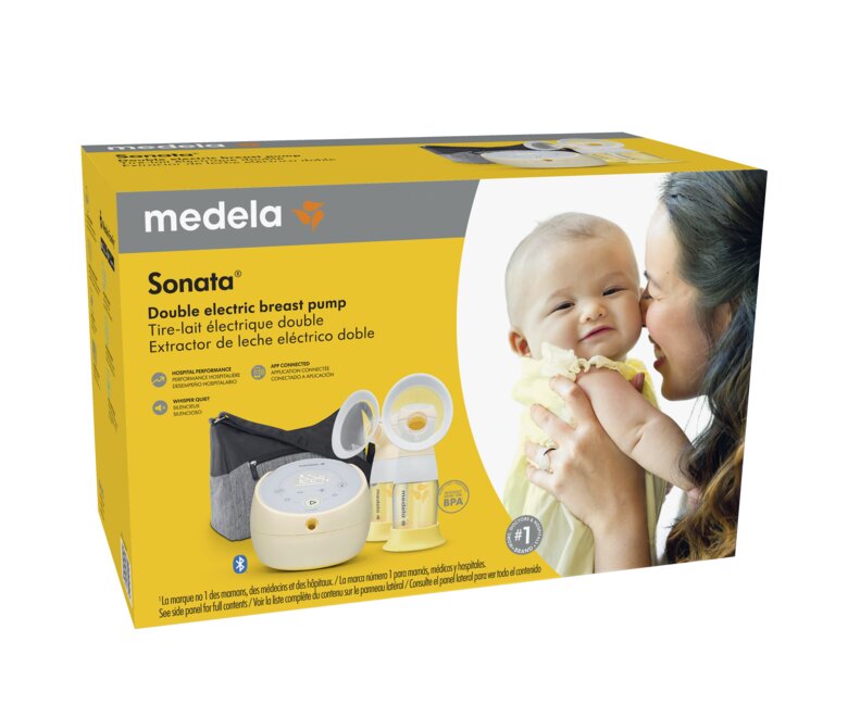 Retail packaging for Medela Sonata® Smart double electric breast pump