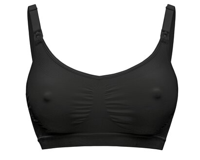 The Medela Keep Cool™ Bra in black, front view.