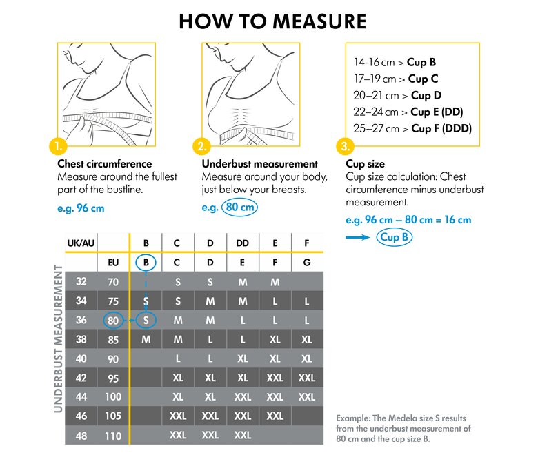 Medela Keep Cool™ Bra Chart & How to Measure