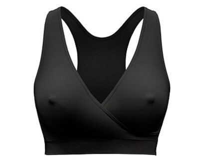 Vista anteriore del reggiseno Medela Keep Cool™ Sleep Bra in nero.