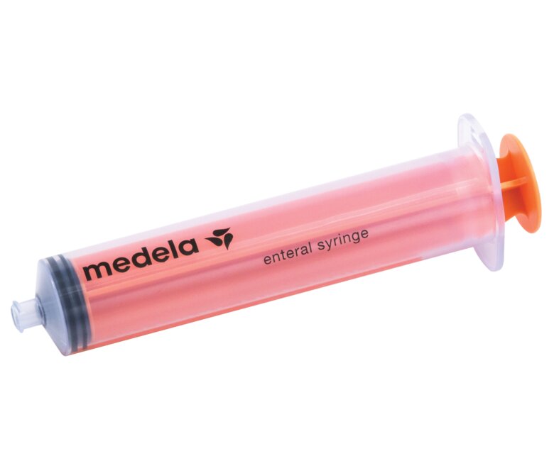 Medela 60ml syringe with ENFit® closed cap. 