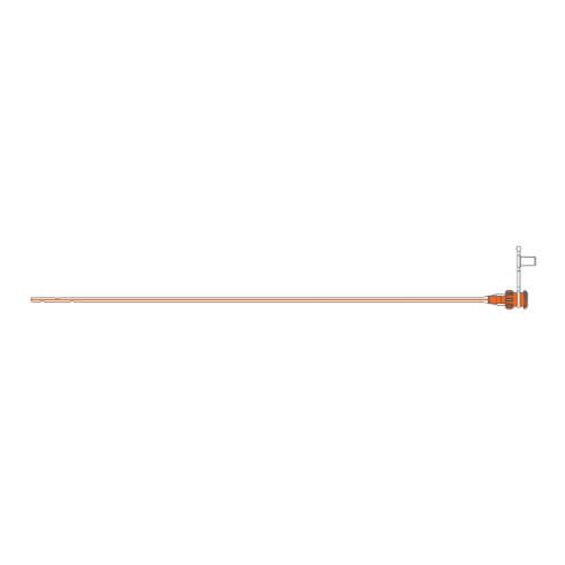 A graphic drawing of a Medela TwistLok® Silicone Enteral Feeding Tube.