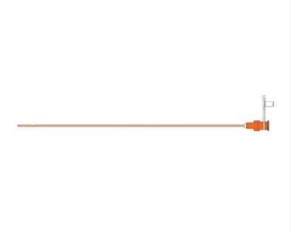 A graphic drawing of a Medela TwistLok® Polyurethane Enteral Feeding Tube.