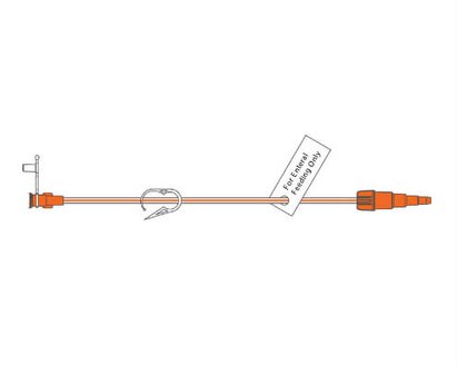 A graphic drawing of a Medela TwistLok® G-Tube Extension Set.