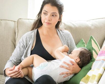 mum breastfeeding baby