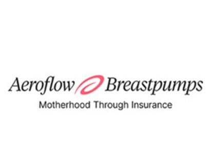 The company logo of "Aeroflow Breastpumps", a Medela partner.