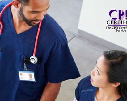 Two medical professionals with text on photo, "CPD Certified The CPD Certification Service"