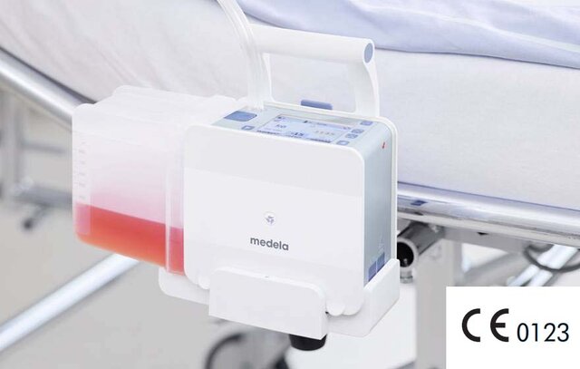 The Medela Thopaz+ digital chest drainage and monitoring system in use in a hospital.