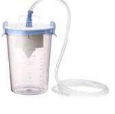 Un set reutilizable de Medela, incluye una jarra de succión PSU, un soporte de pinza de plástico y un tubo desechable, disponible en tamaños de 1, 2, 3 y 5 litros.