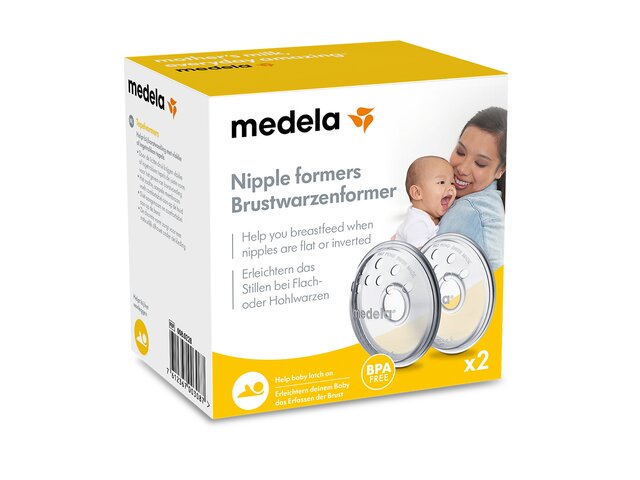 Verkaufsverpackung für Medela Brustwarzenformer x2, Vorderseite