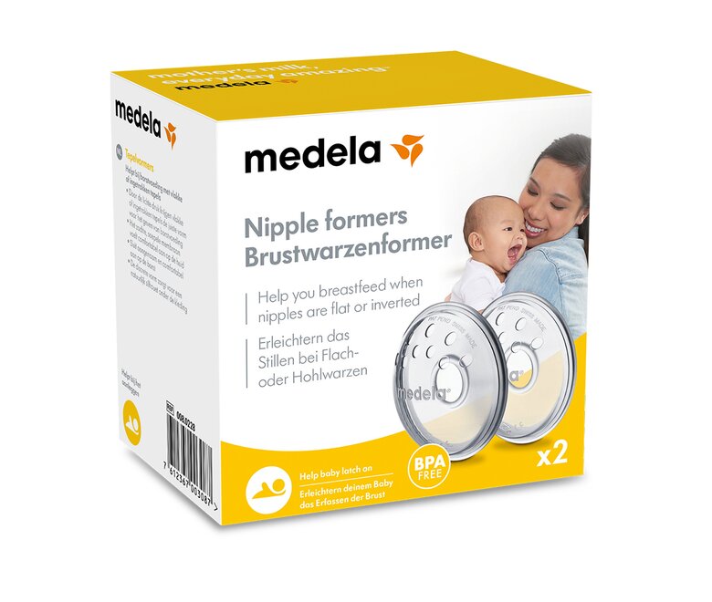 Verkaufsverpackung für Medela Brustwarzenformer x2, Vorderseite