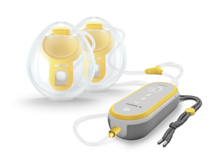 Medela Freestyle Hands-free kolf afgebeeld met Hands-free opvangbekers.