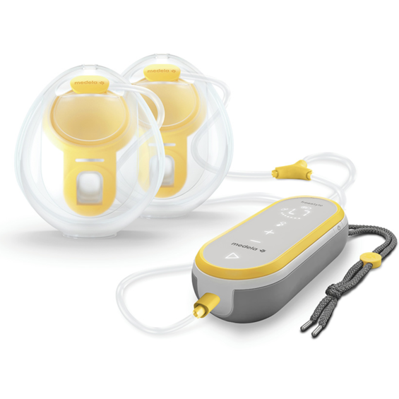 Medela Freestyle Hands-free kolf afgebeeld met Hands-free opvangbekers.