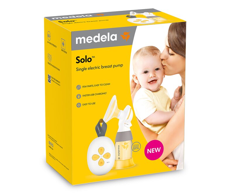 Winkelverpakking voor de Medela Solo™ enkele elektrische borstkolf.