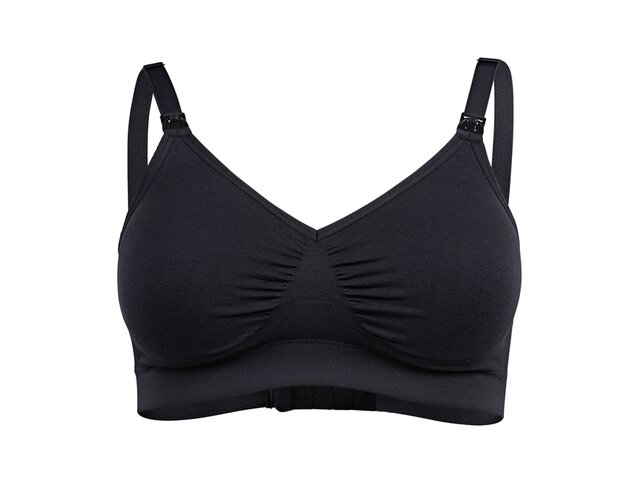 The Medela Comfy Bra in black, front view.