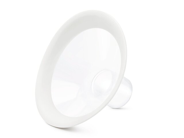 Front angled view of a Medela PersonalFit Flex™ breast shield.