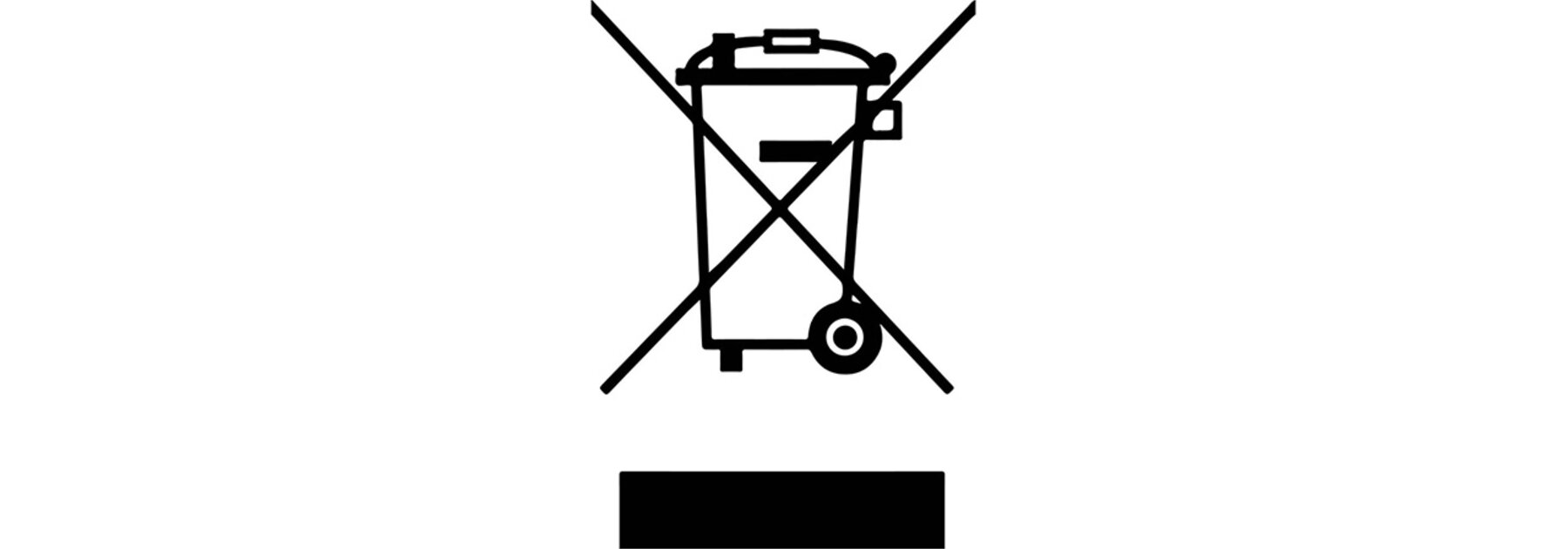 Ícone de um caixote do lixo com um X sobre ele.